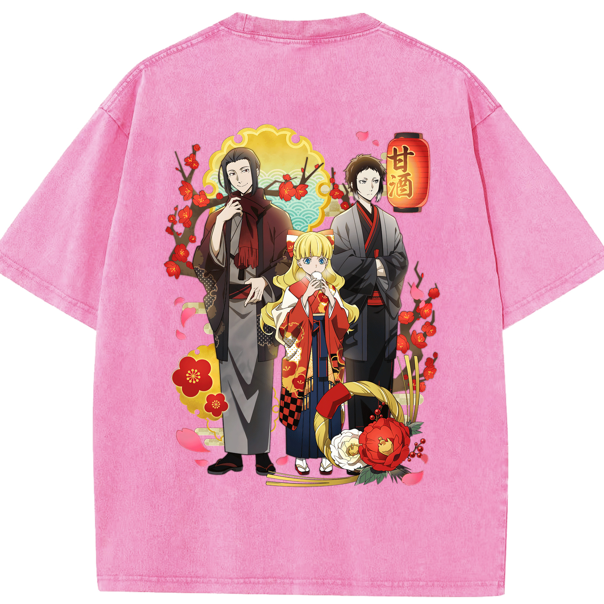（画像用） 文豪ストレイドッグス Bungo Stray Dogs 綿100% ヴィンテージ風 半袖Tシャツ（背面プリント）